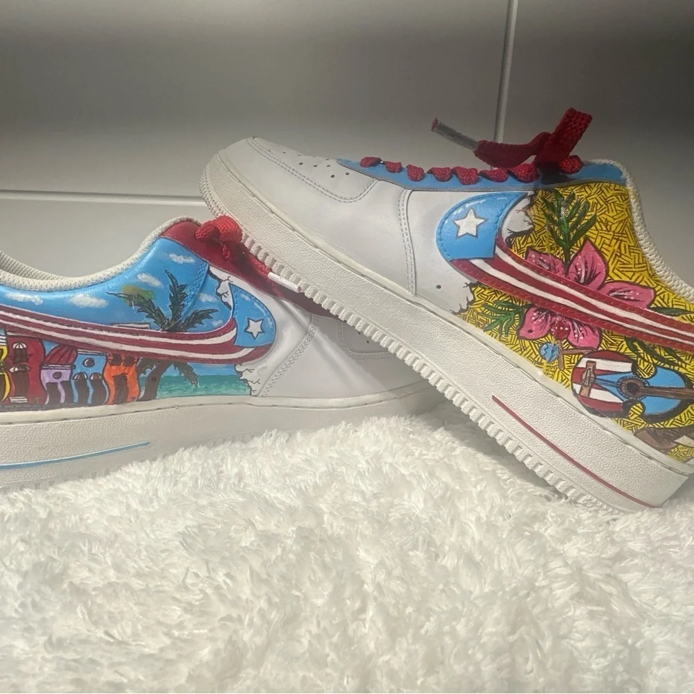 Nike Custom Air Force 1 '07  Puerto Rico Shoes
